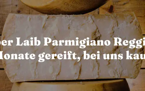 Halber Laib Parmigiano Reggiano, 24 Monate gereift. Entdecken Sie die authentische parmesan herkunft!